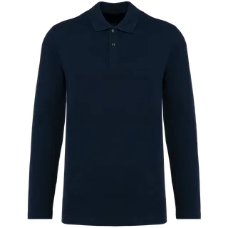 Kariban Premium Supima® herenpolo lange mouwen in Deep Navy, voorkant
