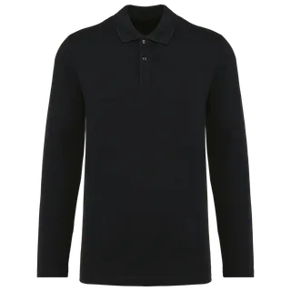 Kariban Premium Supima® herenpolo lange mouwen in Black, voorkant