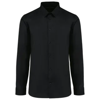 Kariban Premium Popeline Herenoverhemd met lange mouwen in Black, voorkant