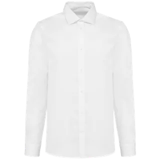 Kariban Premium Popeline Herenoverhemd met lange mouwen in White, voorkant