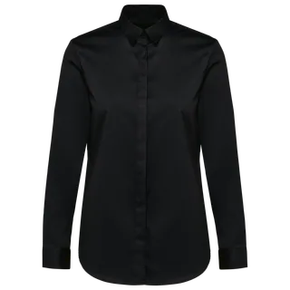 Kariban Premium Ladies' long-sleeved twill shirt in Black, voorkant