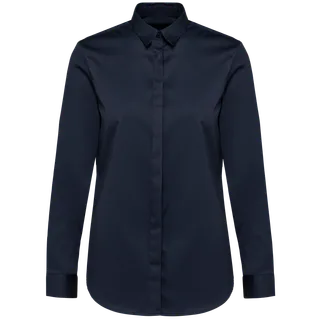 Kariban Premium Ladies' long-sleeved twill shirt in Navy, voorkant
