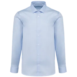 Kariban Premium Herenoverhemd van twill met lange mouwen in Essential Light Blue, voorkant