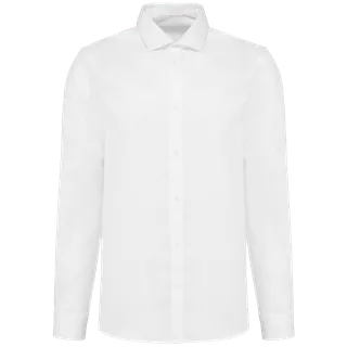 Kariban Premium Herenoverhemd van popeline met lange mouwen in White, voorkant