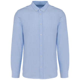 Kariban Premium Oxford overhemd lange mouwen in Oxford Sky BLue, voorkant