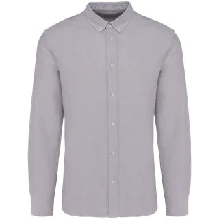 Kariban Premium Oxford overhemd lange mouwen in Oxford Mastic, voorkant