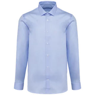 Kariban Premium Pinpoint Oxford-herenhemd lange mouwen in Essential Blue, voorkant