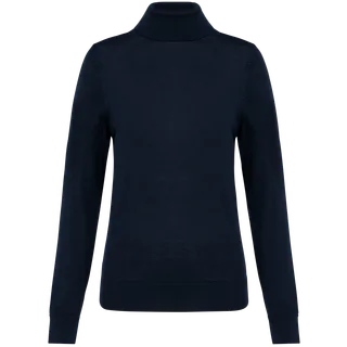 Kariban Premium Ladies' roll-neck merino jumper in Deep Navy, voorkant