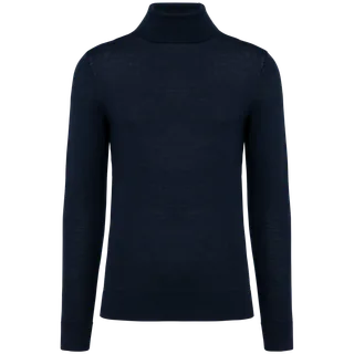 Kariban Premium Merinotrui rolkraag heren in Deep Navy, voorkant