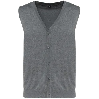 Kariban Premium Supima® herengilet in Grey Heather, voorkant