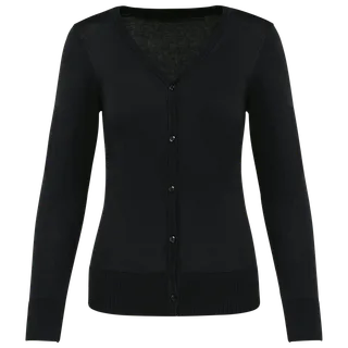 Kariban Premium Women Supima® cardigan in Black, voorkant