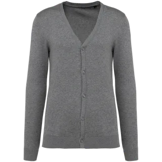 Kariban Premium Heren Supima® cardigan in Grey Heather, voorkant