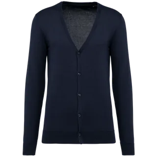 Kariban Premium Heren Supima® cardigan in Deep Navy, voorkant