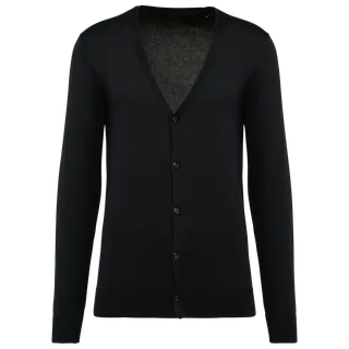 Kariban Premium Heren Supima® cardigan in Black, voorkant