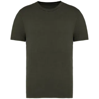 Native Spirit Eco-friendly unisex washed effect t-shirt in Washed Organic Khaki, voorkant