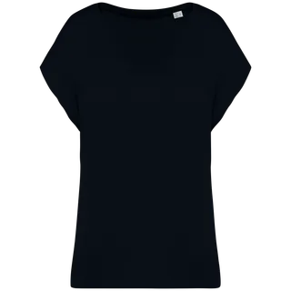 Native Spirit Ecologisch baggy dames T-shirt V-hals in Black, voorkant