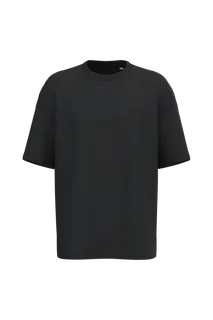 Native Spirit Eco-friendly unisex oversize French Terry t-shirt in Black, voorkant