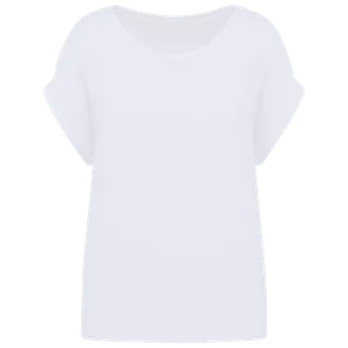 Native Spirit Ecologisch dames t-shirt met mouwen met omslag in White, voorkant