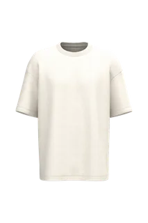 Native Spirit Eco-friendly unisex oversize French Terry t-shirt in Ivory, voorkant