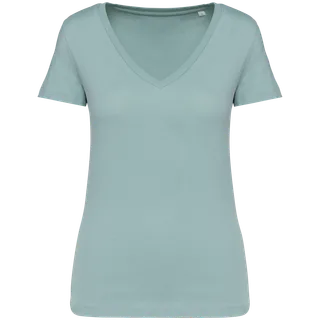 Native Spirit Ecologisch dames T-shirt met V-hals in Jade Green, voorkant