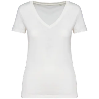 Native Spirit Ecologisch dames T-shirt met V-hals in White, voorkant