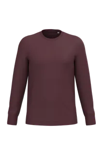 Native Spirit Ecologisch uniseks T-shirt met lange mouwen in Dark Cherry, voorkant