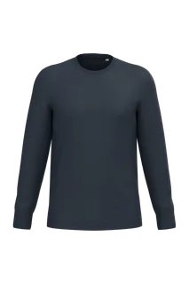 Native Spirit Ecologisch uniseks T-shirt met lange mouwen in Navy Blue, voorkant