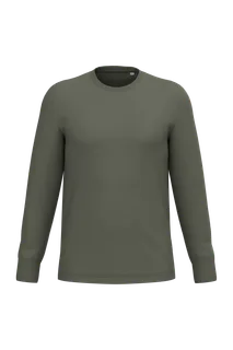 Native Spirit Ecologisch uniseks T-shirt met lange mouwen in Organic Khaki, voorkant