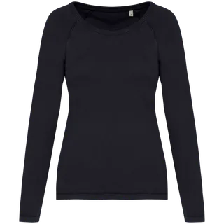 Native Spirit Ecologisch dames T-shirt met lange raglanmouwen in Washed Coal Grey, voorkant