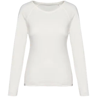 Native Spirit Ecologisch dames T-shirt met lange raglanmouwen in Washed Ivory, voorkant