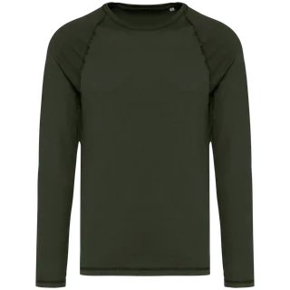 Native Spirit Ecologisch heren T-shirt met lange raglanmouwen in Washed Organic Khaki, voorkant