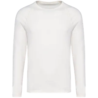 Native Spirit Ecologisch heren T-shirt met lange raglanmouwen in Washed Ivory, voorkant