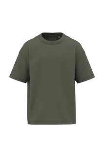 Native Spirit Ecologisch oversized kinder T-shirt in Organic Khaki, voorkant