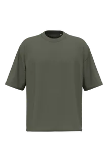 Native Spirit Duurzaam uniseks T-shirt met oversized fit in Organic Khaki, voorkant