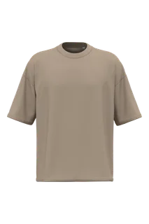 Native Spirit Duurzaam uniseks T-shirt met oversized fit in Wet Sand, voorkant
