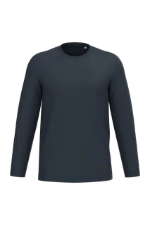 Native Spirit Eco-friendly unisex long sleeve t-shirt in Navy Blue, voorkant