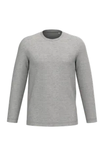 Native Spirit Eco-friendly unisex long sleeve t-shirt in Moon Grey Heather, voorkant