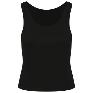Native Spirit Ecologische geribde damestop in Black, voorkant