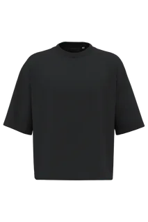 Native Spirit Eco-friendly men's boxy dropped shoulders t-shirt in Black, voorkant