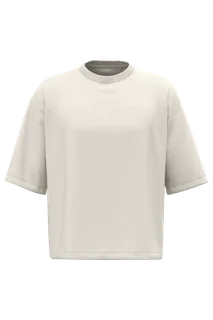 Native Spirit Eco-friendly men's boxy dropped shoulders t-shirt in Ivory, voorkant