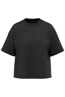 Native Spirit Duurzaam boxy dames-T-shirt met afhangende schouders in Black, voorkant
