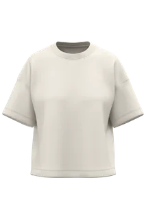 Native Spirit Duurzaam boxy dames-T-shirt met afhangende schouders in Ivory, voorkant