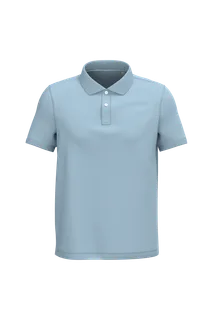 Native Spirit Ecologische herenpolo in piquétricot in Aquamarine, voorkant