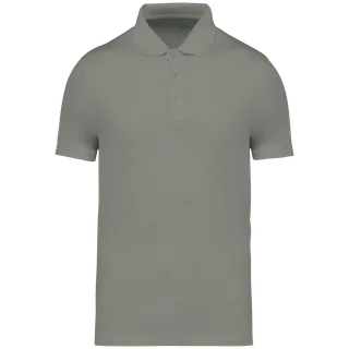Native Spirit Eco-friendly men's polo shirt in Almond Green, voorkant