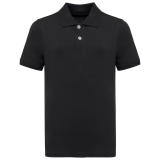 Native Spirit Ecologische kinderpolo van piquétricot in Black, voorkant