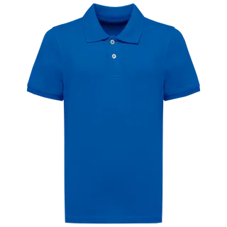 Native Spirit Ecologische kinderpolo van piquétricot in Sea Blue, voorkant