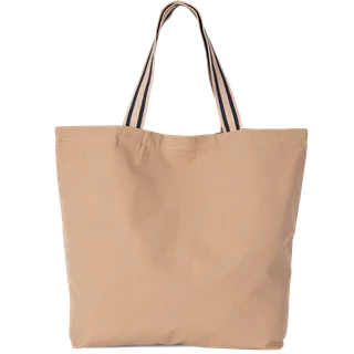Native Spirit Grote ecologische shopper in Hemp / Desert Sand / Horizon Blue Stripe, voorkant