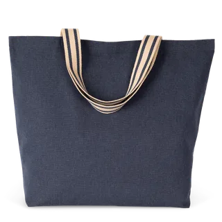 Native Spirit Grote ecologische shopper in Horizon Blue / Desert Sand / Horizon Blue Stripes, voorkant