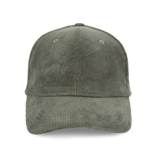 Native Spirit Eco-friendly unisex corduroy cap 6 panels in Organic Khaki, voorkant