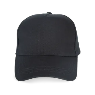 Native Spirit Eco-friendly unisex cap 5 panels in Black, voorkant